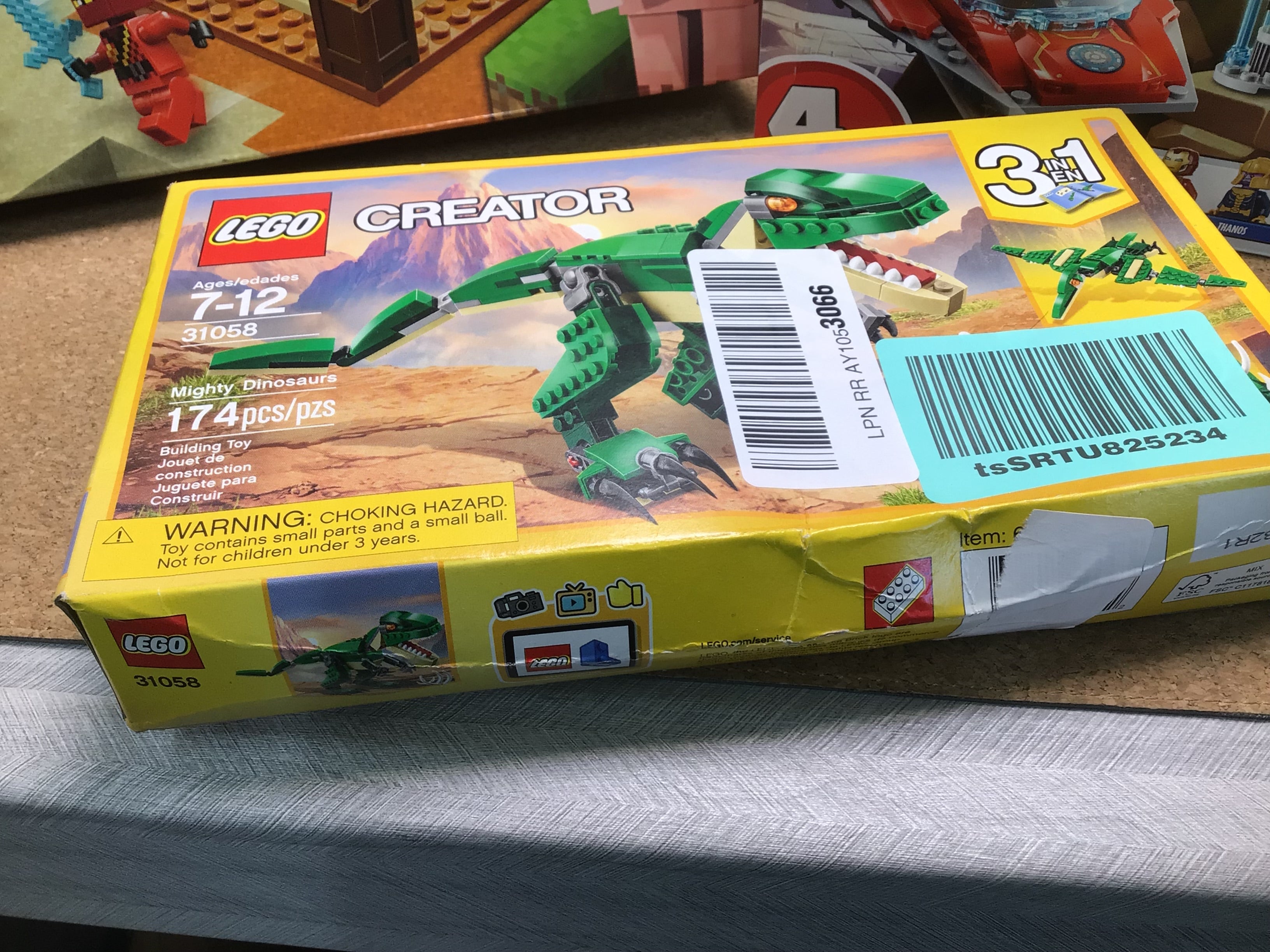 LEGO Minecraft The Villager, Creator Mighty Dinosaurs, Marvel Avengers. Lot of 3 (7918520762606)